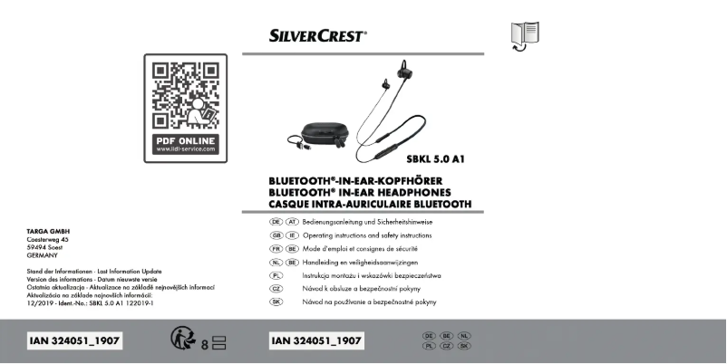 Page 1 de la notice Manuel utilisateur SilverCrest SBKL 5.0 A1