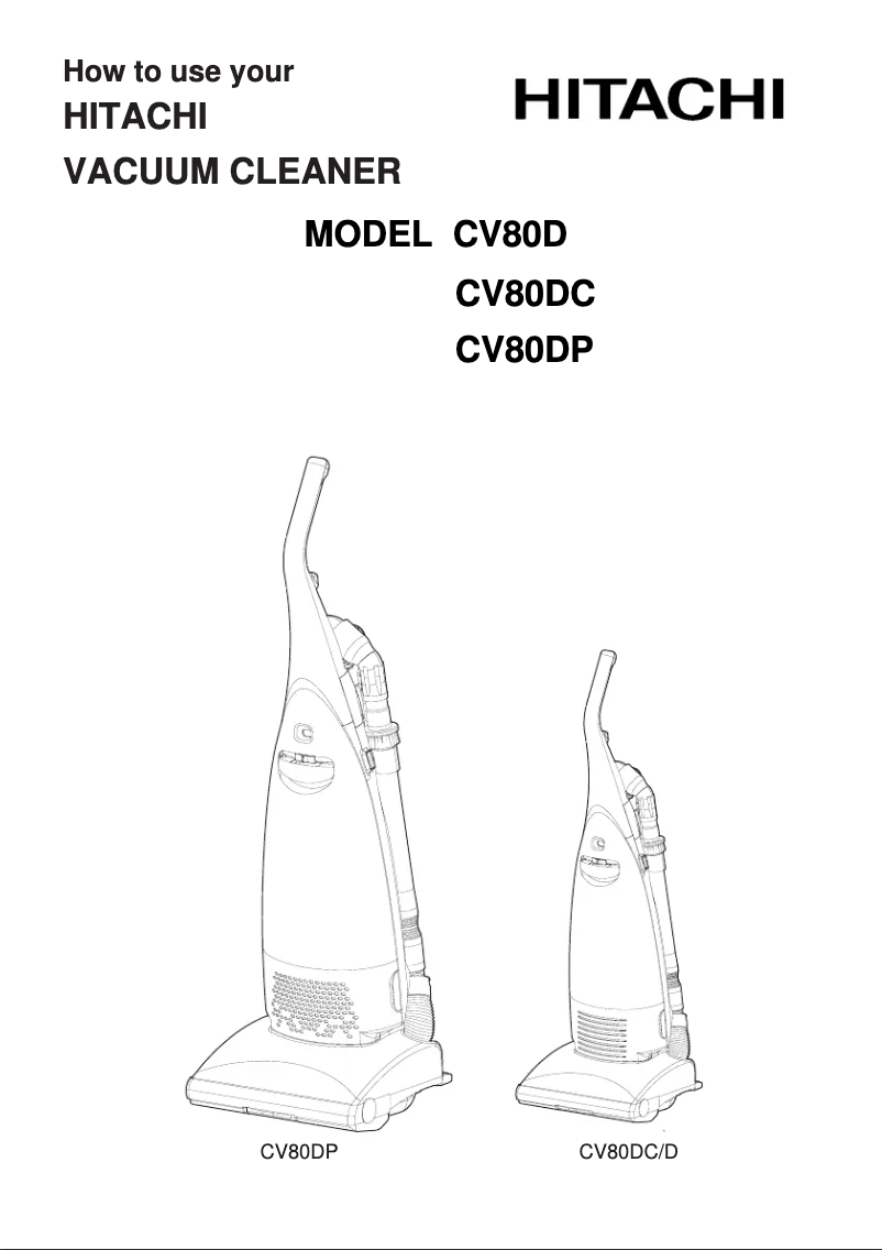 Page 1 de la notice Manuel utilisateur Hitachi CV80D