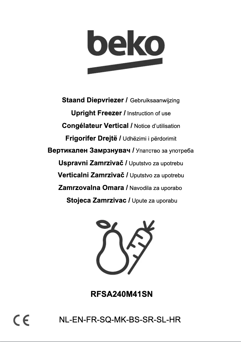 Page 1 de la notice Manuel utilisateur Beko RFSA240M41SN