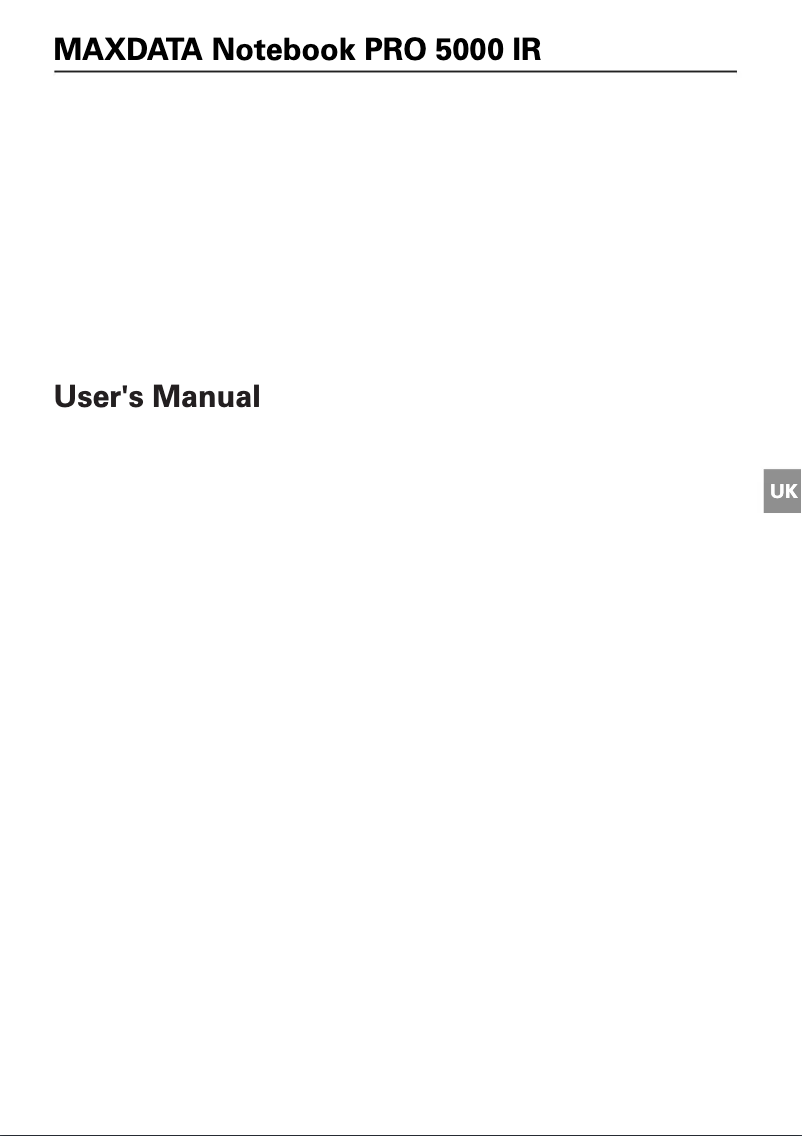 Page n°1 - Manuel utilisateur Maxdata Pro 5000 IR