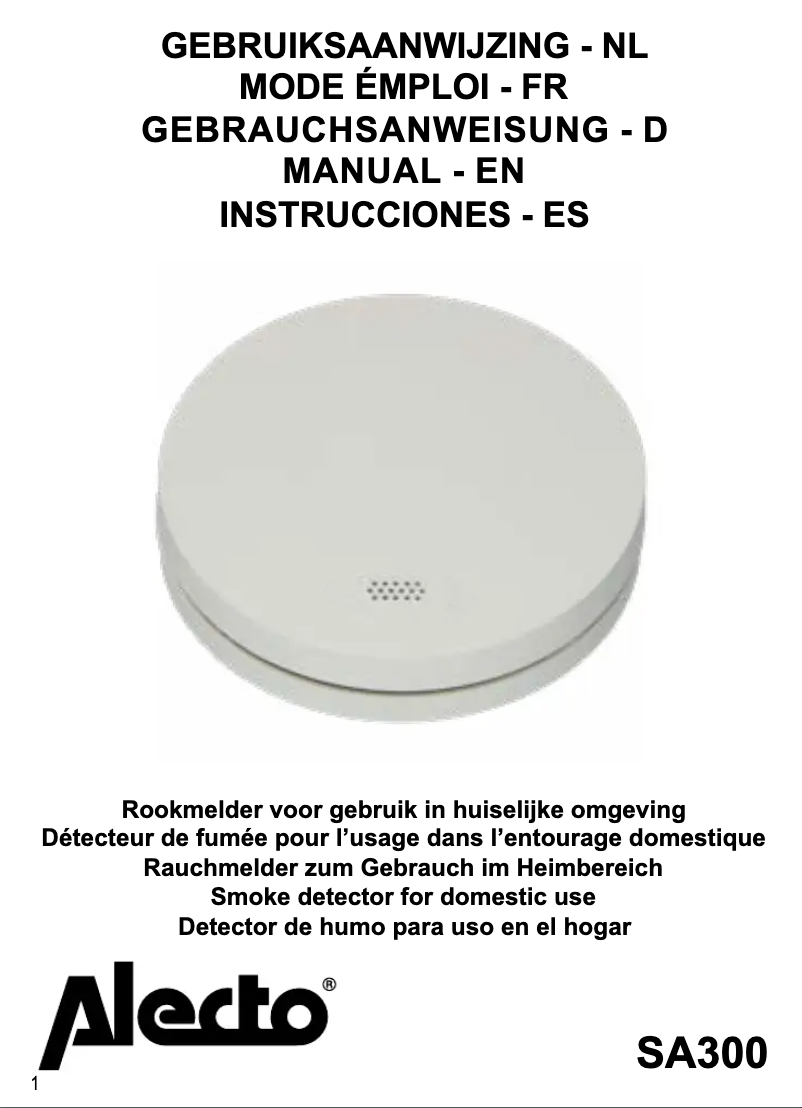 Image de la première page du manuel de l'appareil SA-300