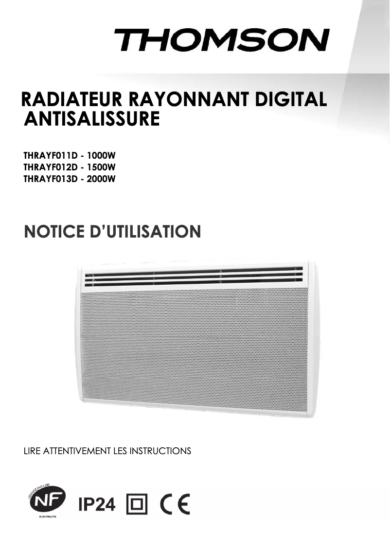 Page 1 de la notice Manuel utilisateur Thomson THRAYF011D