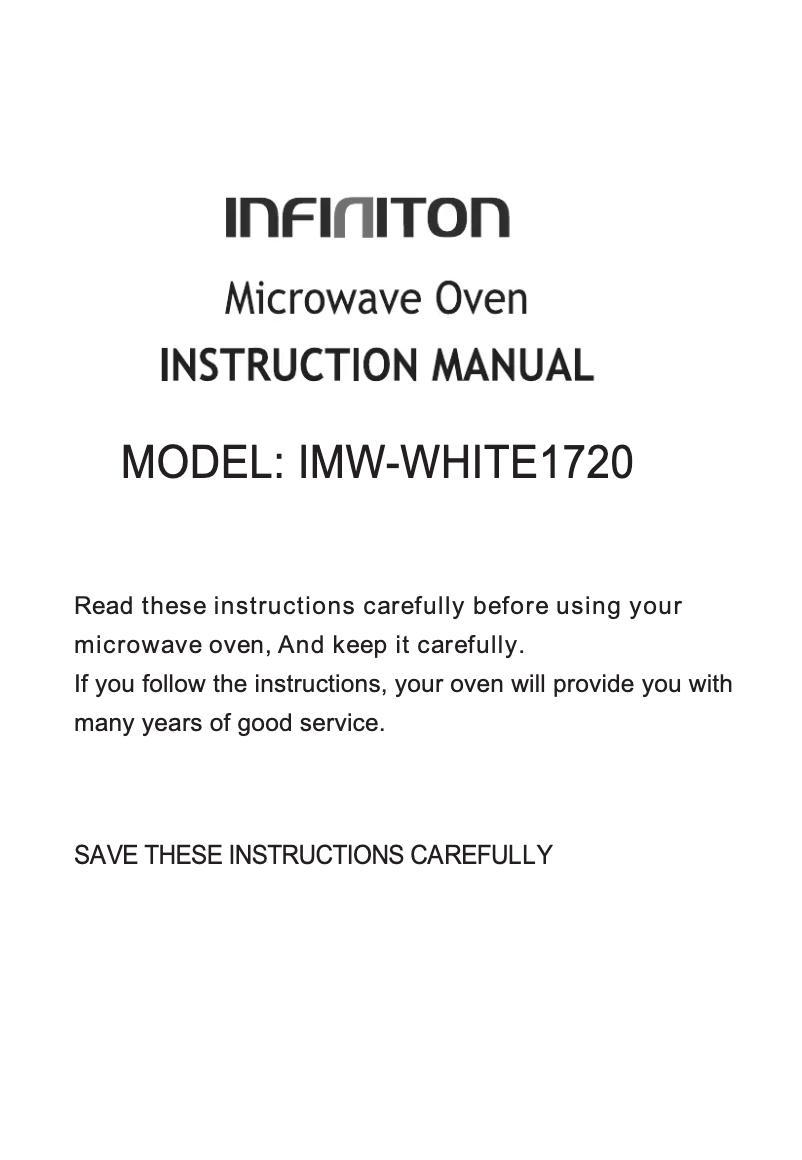 Page n°1 - Manuel utilisateur Infiniton IMW-WHITE1720