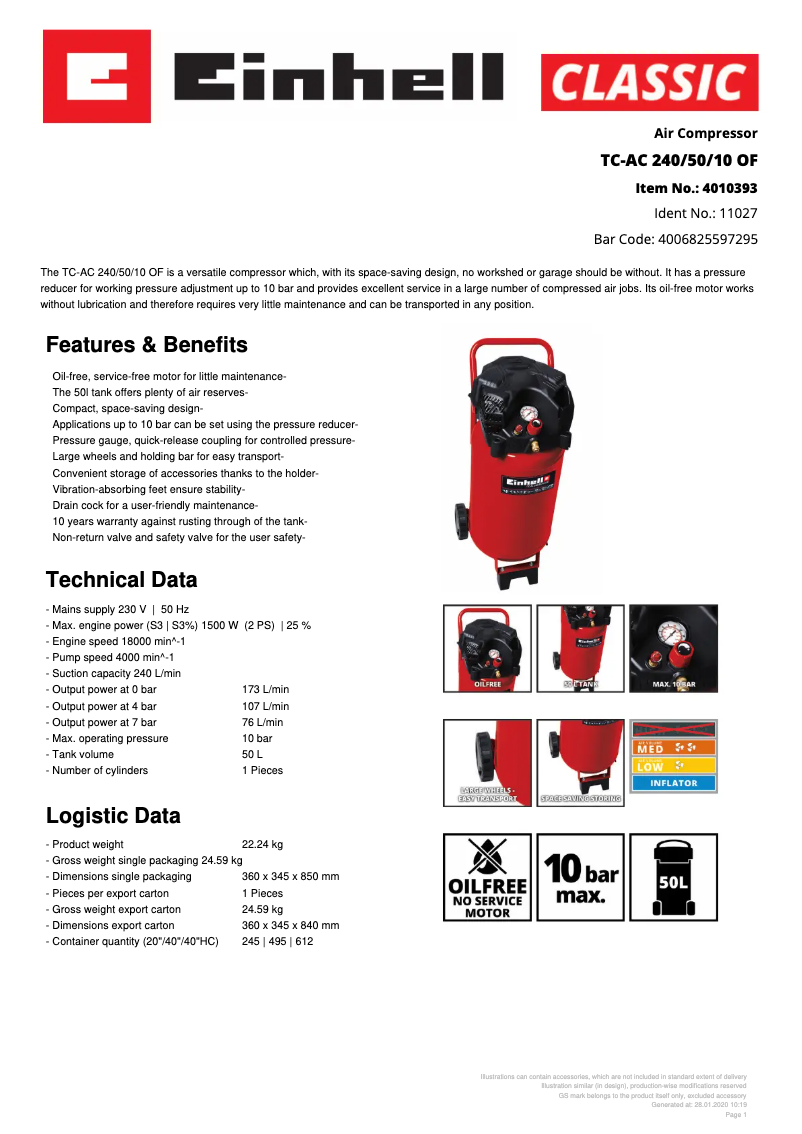 Image de la première page du manuel de l'appareil TC-AC 240/50/10 OF