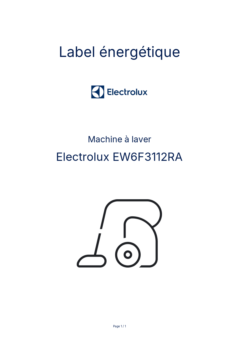 Image de la première page du manuel de l'appareil EW6F3112RA