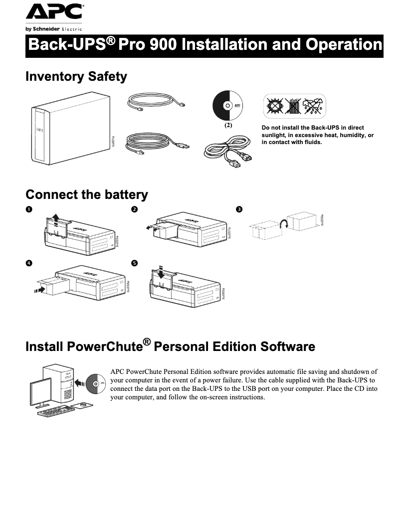 Image de la première page du manuel de l'appareil Power-Saving Back-UPS Pro 900