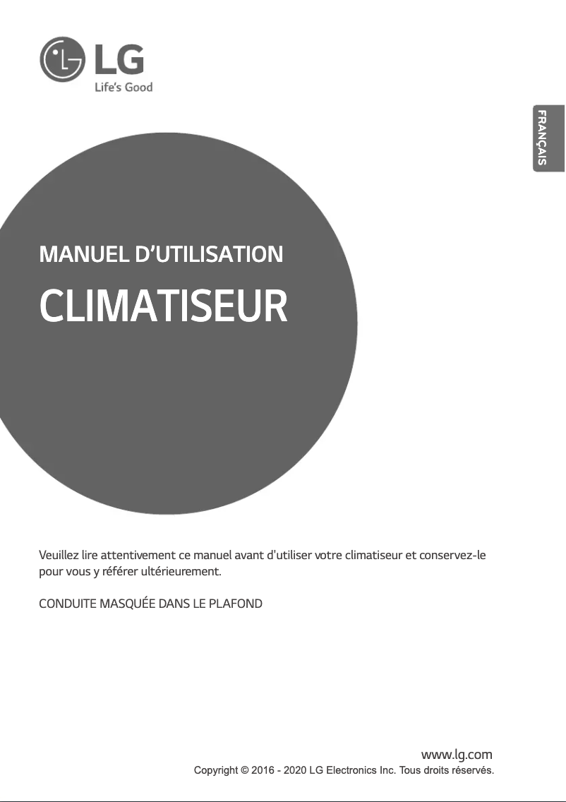 Page n°1 - Manuel utilisateur LG ARNU60GM3A4