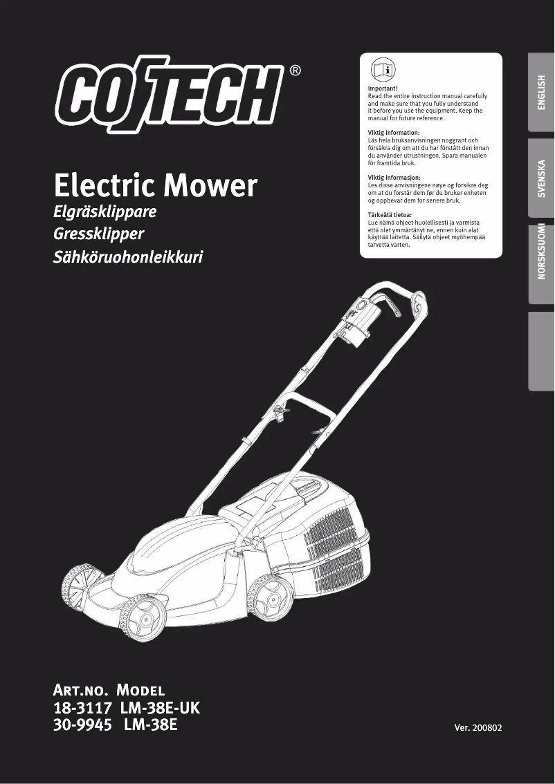 Image de la première page du manuel de l'appareil LM-38E