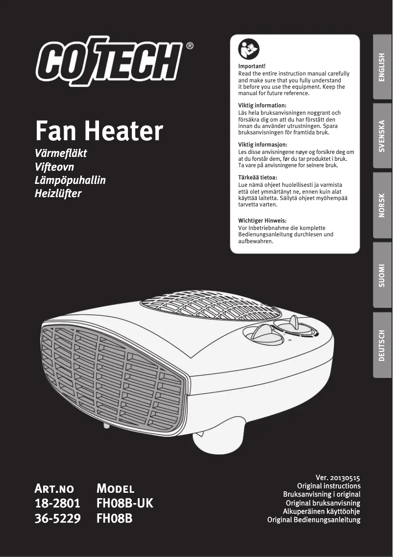 Image de la première page du manuel de l'appareil FH08B