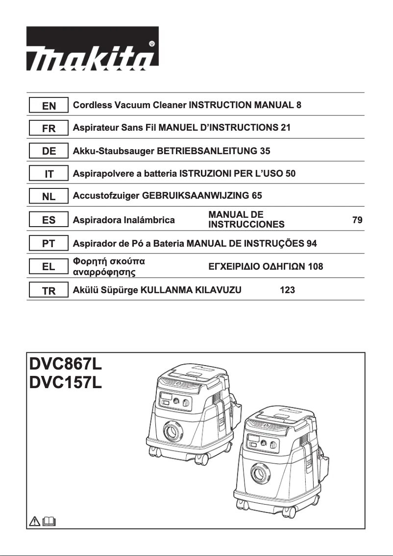 Page 1 de la notice Manuel utilisateur Makita DVC867LZX4