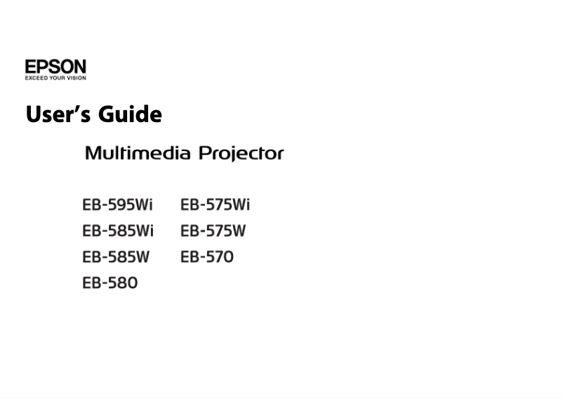 Image de la première page du manuel de l'appareil EB-585WS