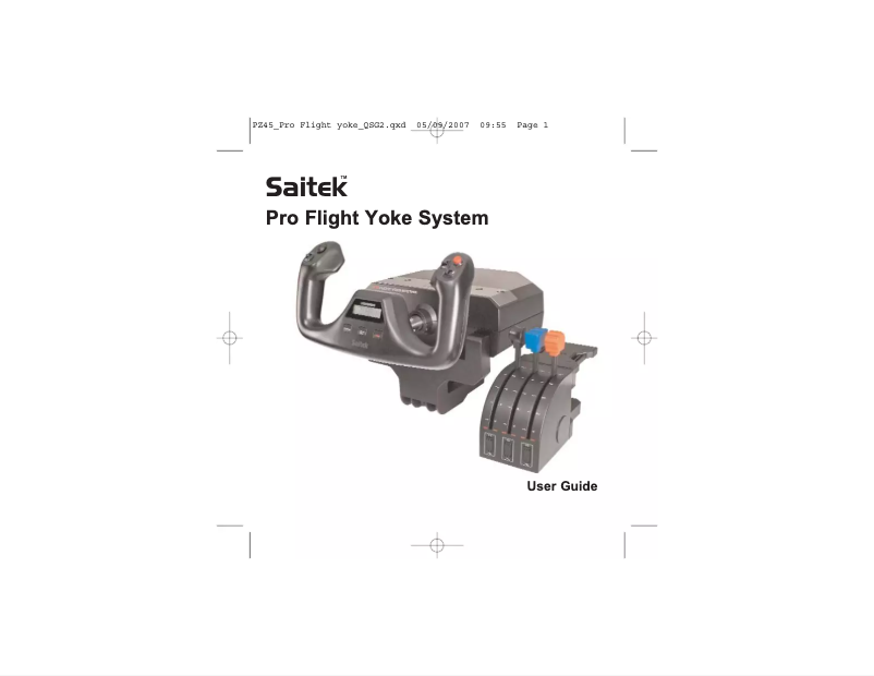 Image de la première page du manuel de l'appareil Pro Flight Yoke