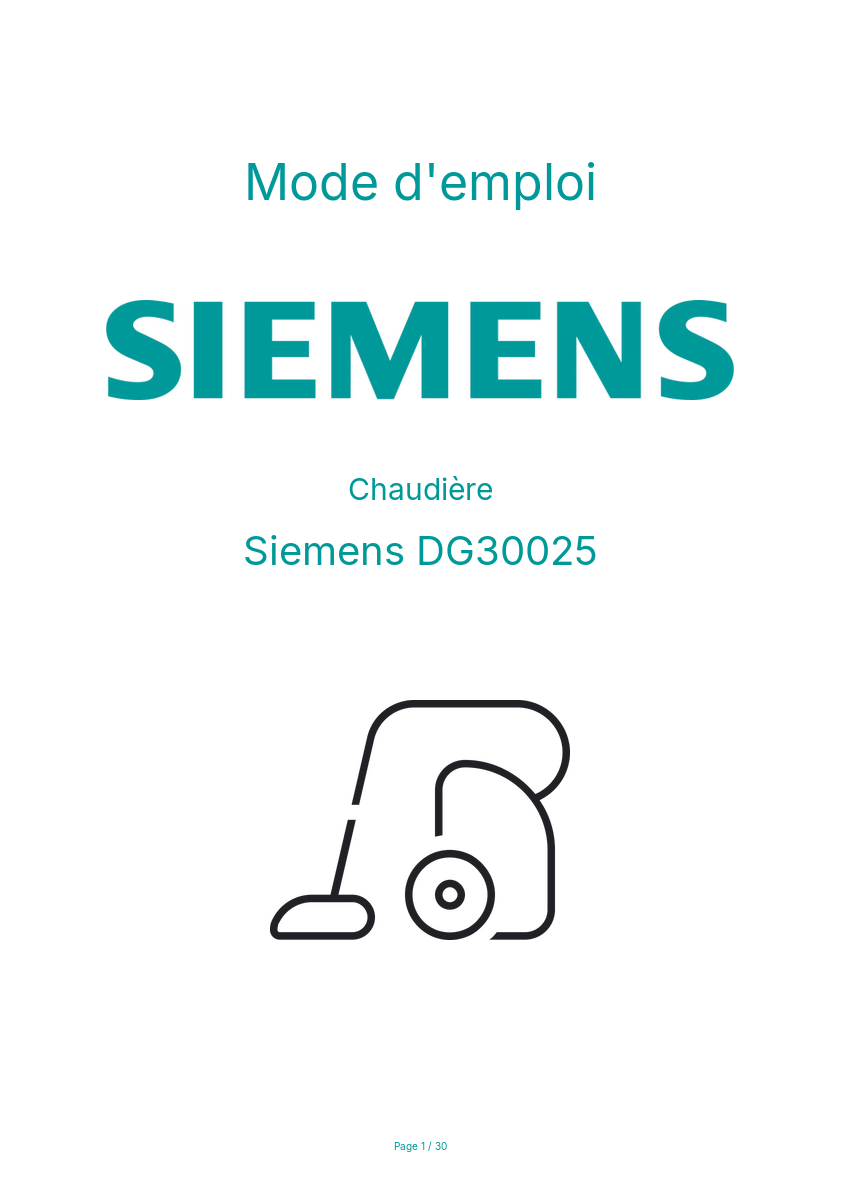 Image de la première page du manuel de l'appareil DG30025