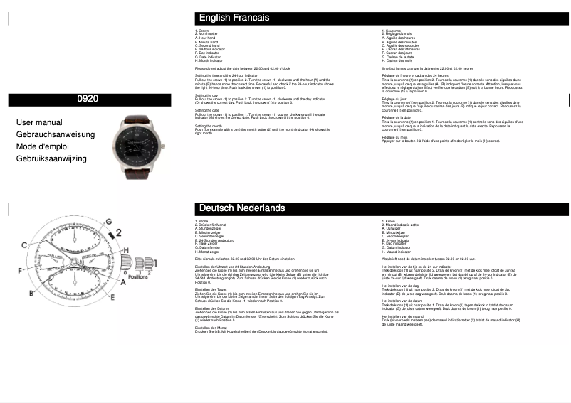 Page 1 de la notice Manuel utilisateur Davis 0920