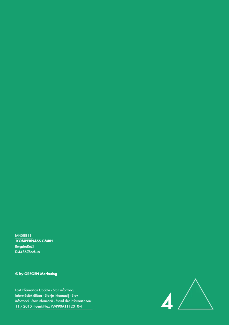 Página 1 del manual Manual de usuario Parkside PWP 90 A1