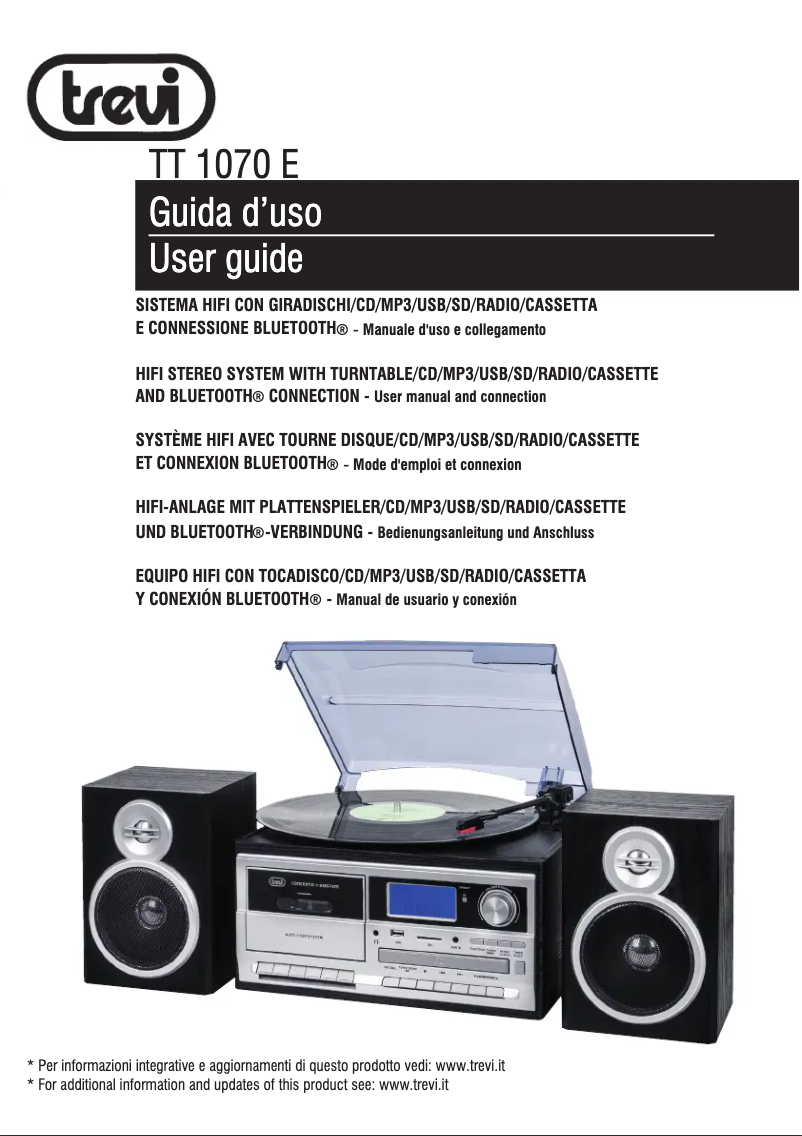 Page 1 de la notice Manuel utilisateur Trevi TT 1070 E