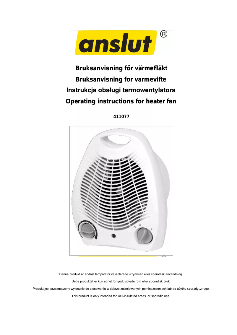 Page n°1 - Manuel utilisateur Anslut 411-077