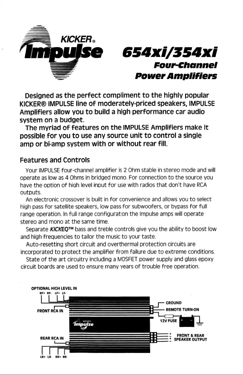 Page 1 de la notice Manuel utilisateur Kicker 354XI