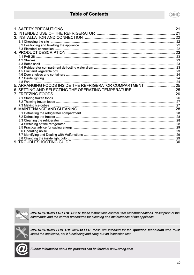 Image de la première page du manuel de l'appareil FAB28LAZ