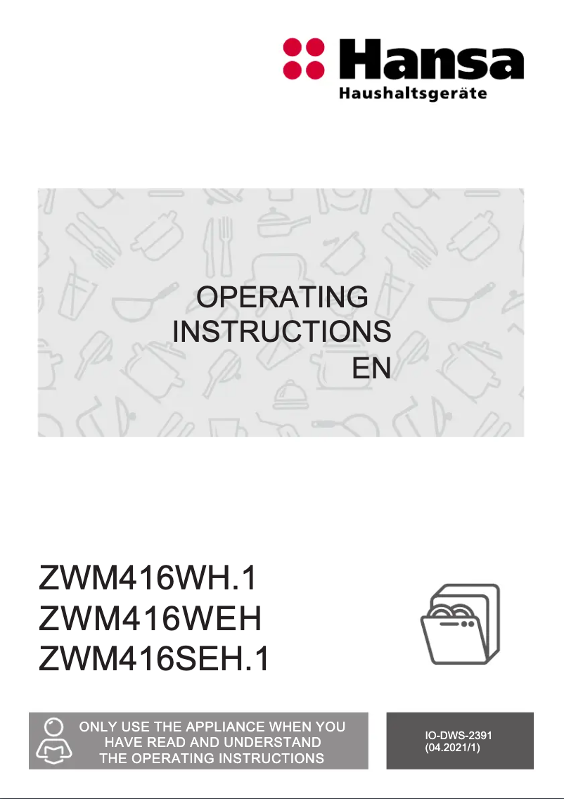 Page 1 de la notice Manuel utilisateur Hansa ZWM 416 WEH