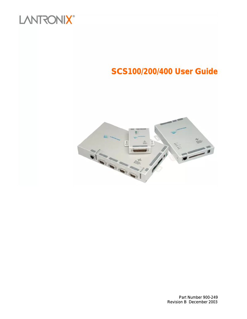 Page n°1 - Manuel utilisateur Lantronix SCS400-12