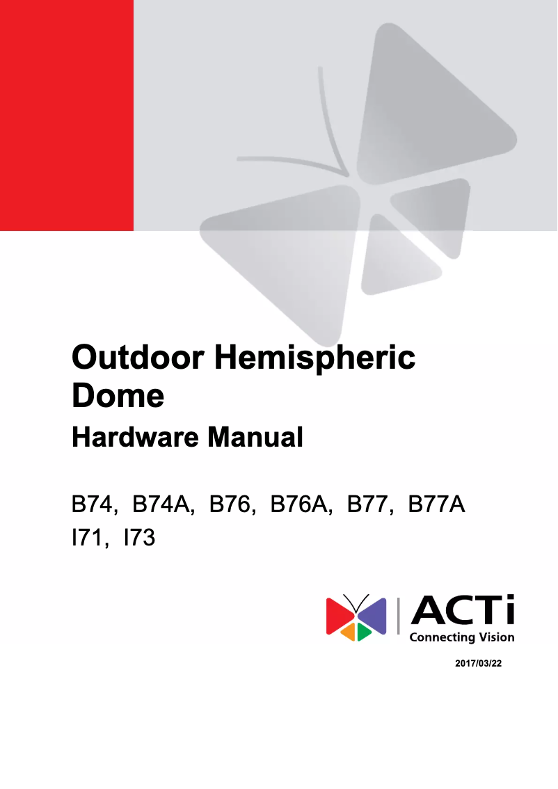 Page n°1 - Manuel utilisateur ACTi B77A