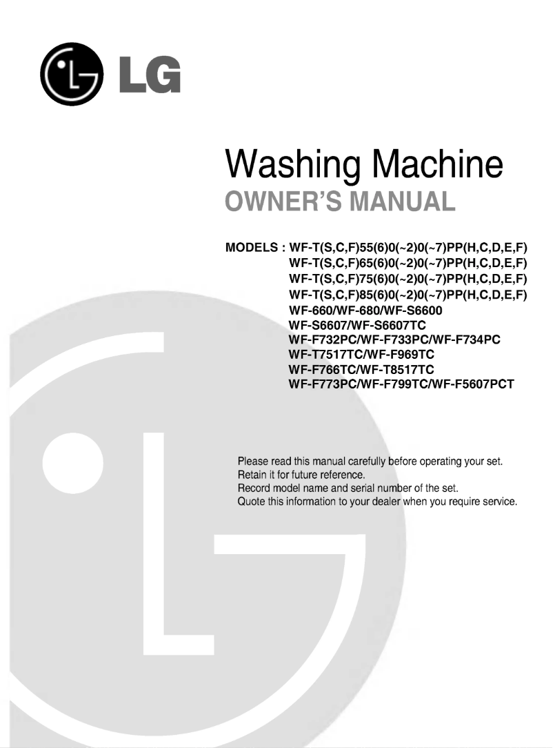 Page n°1 - Manuel utilisateur LG WF-F773PC