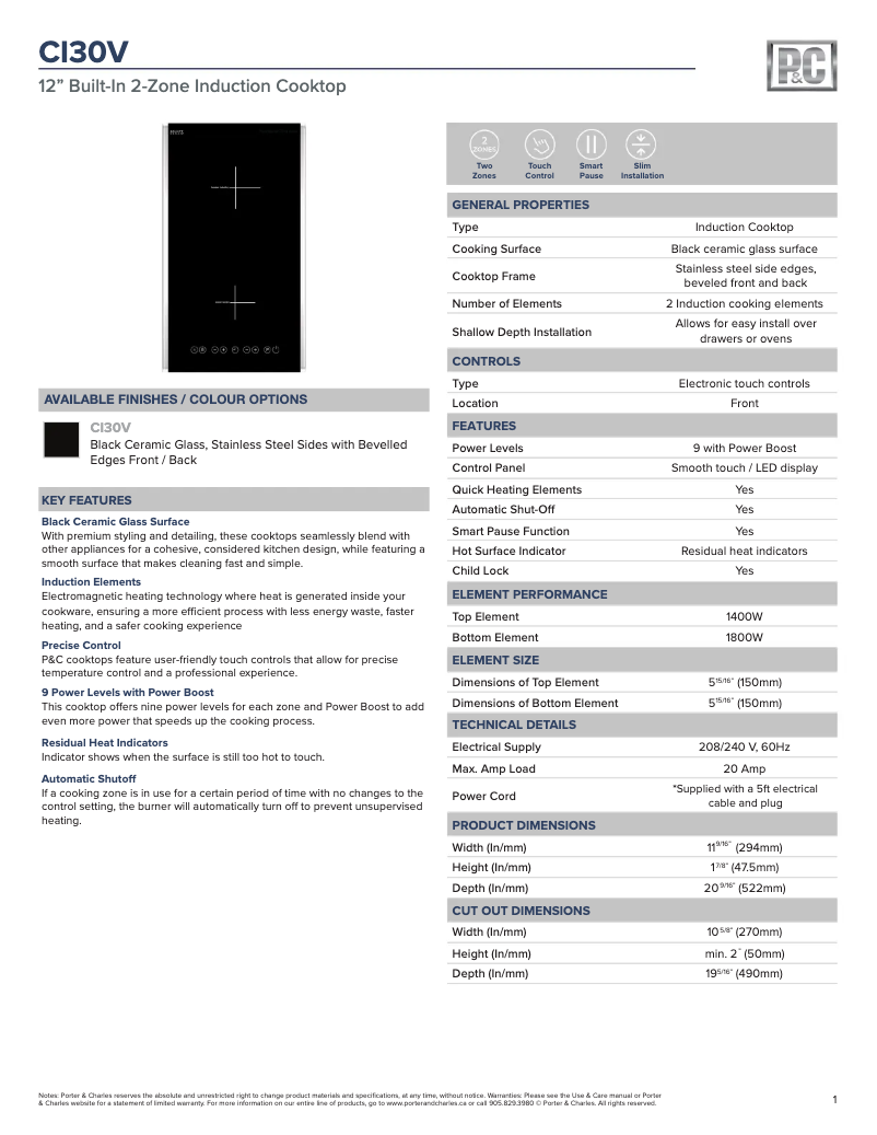 Imagen de la primera página del manual del dispositivo CI30V