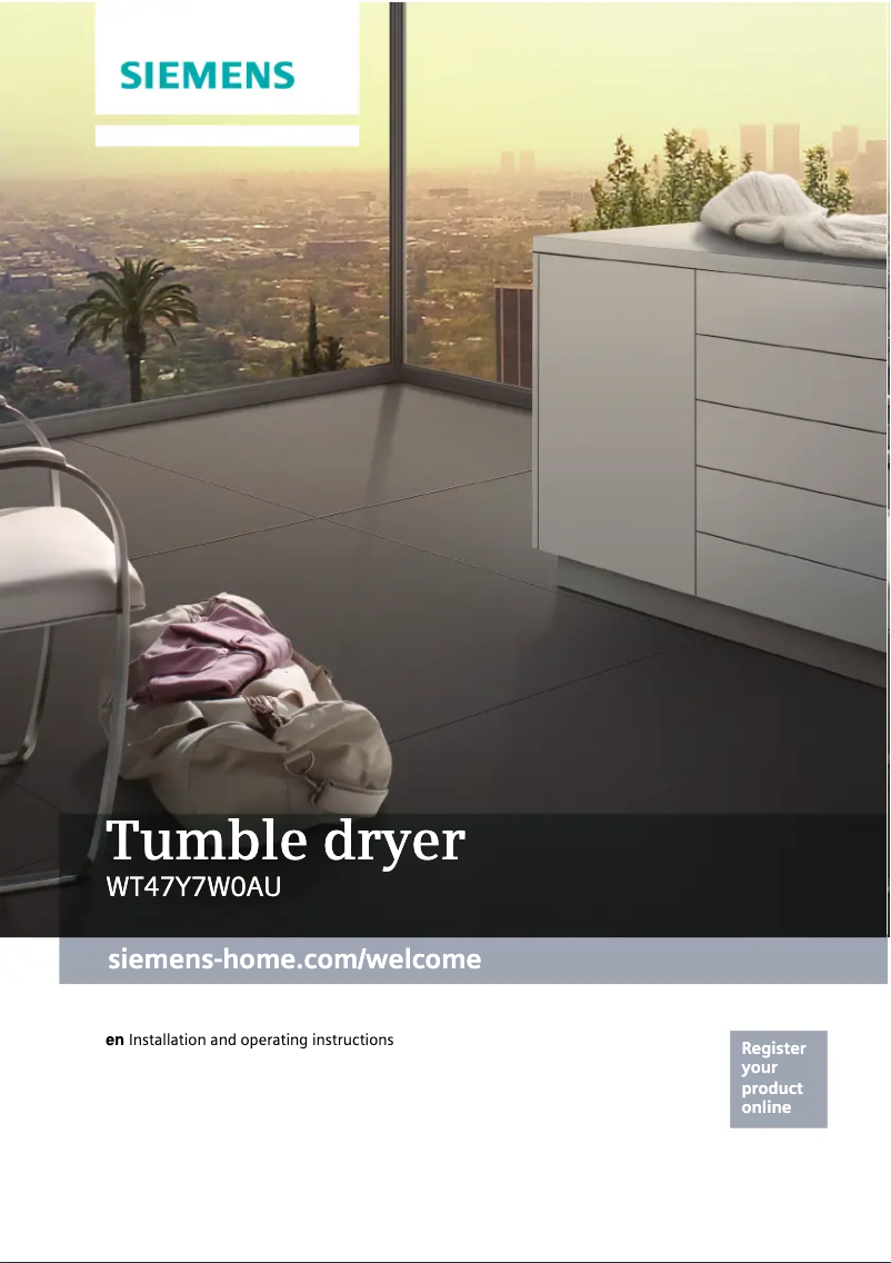 Image de la première page du manuel de l'appareil WT47Y7W0AU