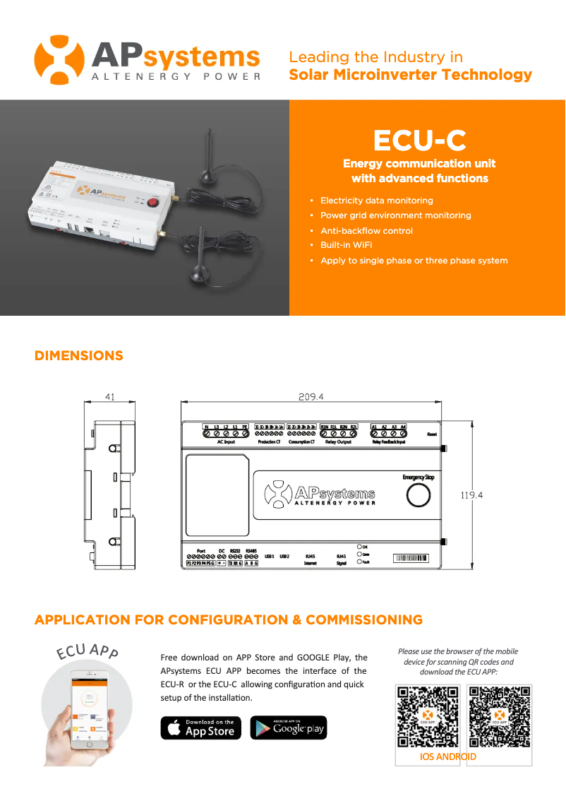 Image de la première page du manuel de l'appareil ECU-C