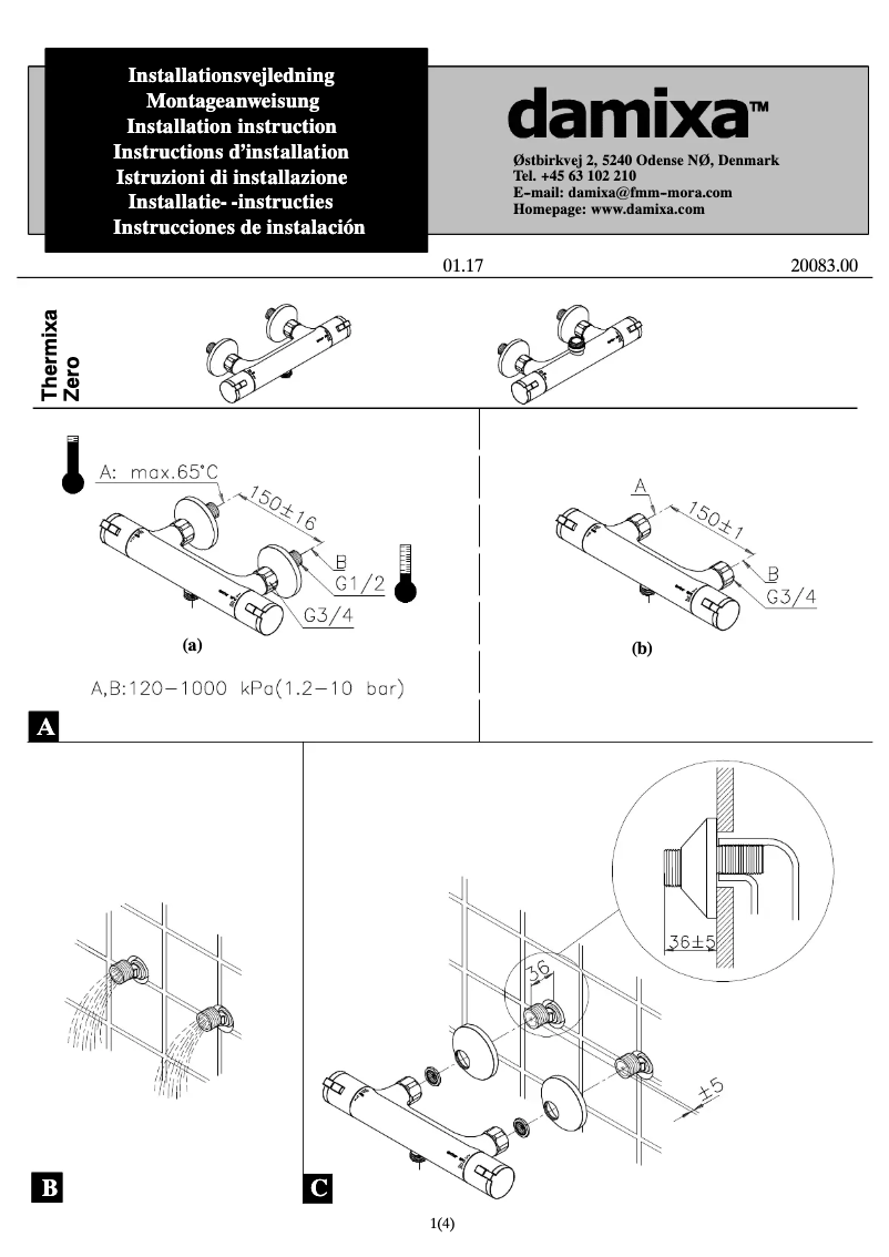 Page 1 de la notice Manuel utilisateur Damixa 5741000