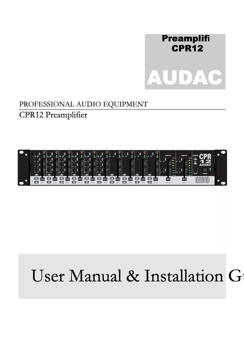 Page n°1 - Manuel utilisateur Audac CPR12