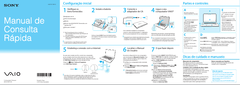 Page 1 de la notice Manuel utilisateur Sony Vaio SVE14A15FBB