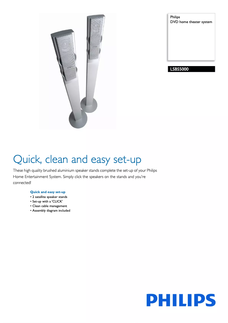 Página 1 del manual Ficha técnica Philips LSBS5000