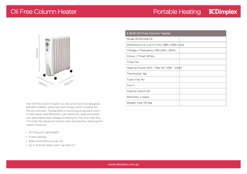 Image de la première page du manuel de l'appareil OFRC24WTE
