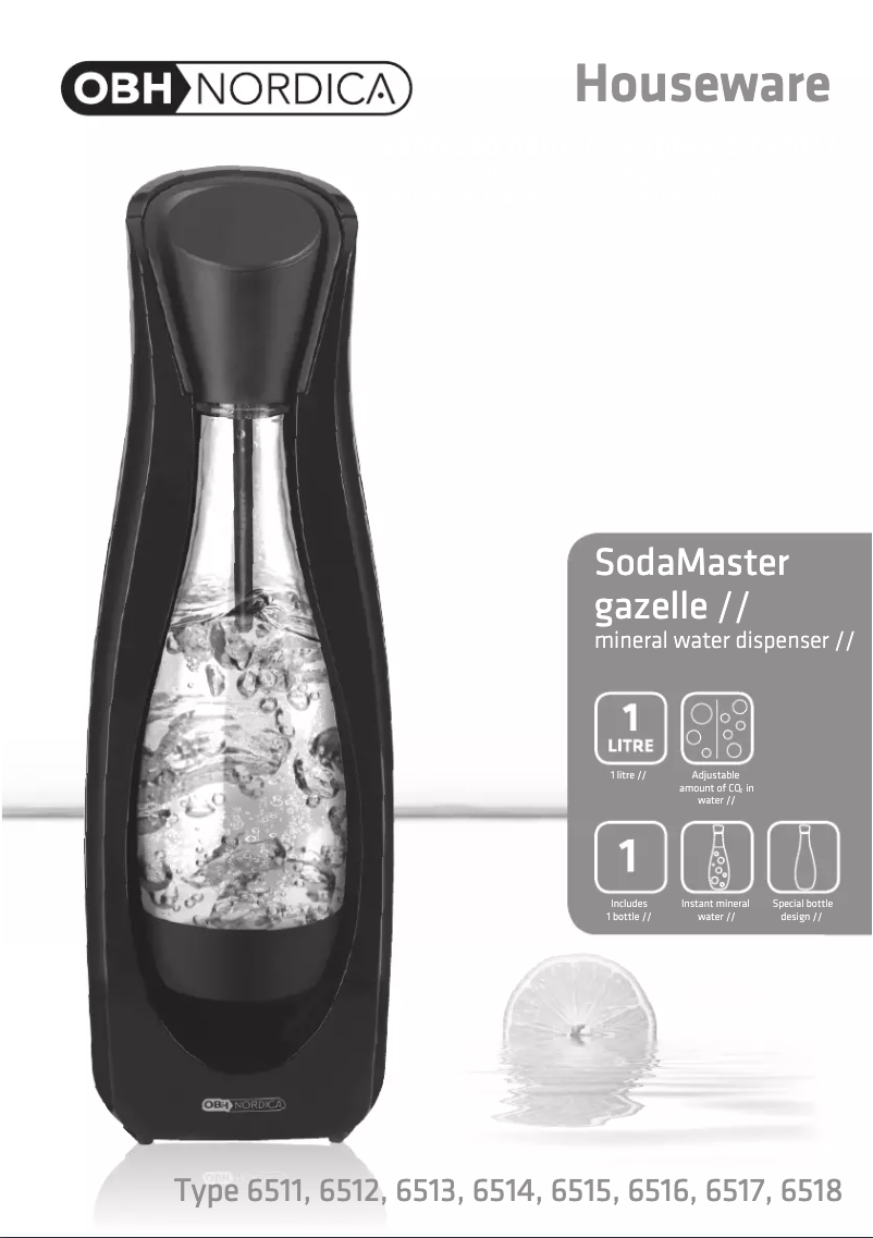 Page n°1 - Manuel utilisateur OBH Nordica SodaMaster Gazelle 6517