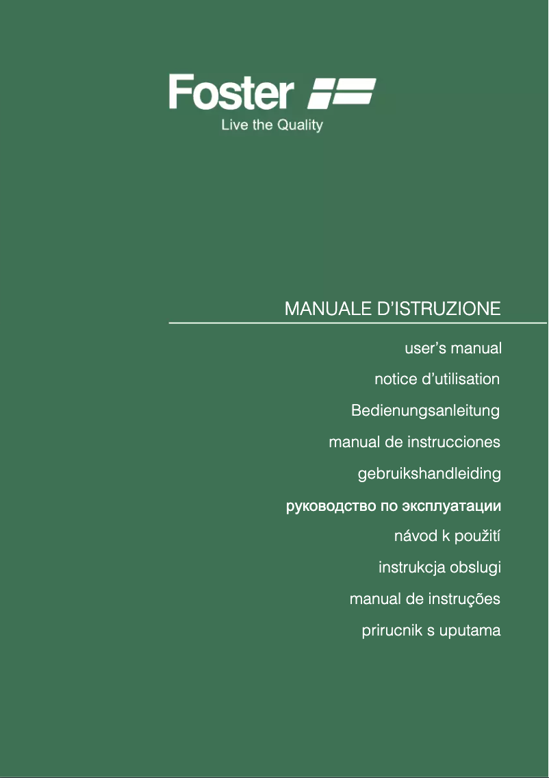 Page n°1 - Manuel utilisateur Foster 7639 000