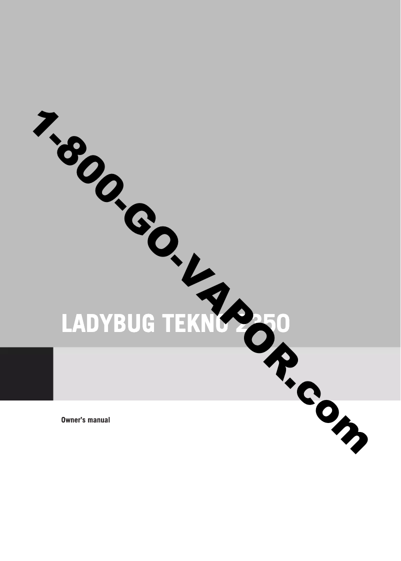 Page 1 of the manual User Manual Vapor Tekno 2350