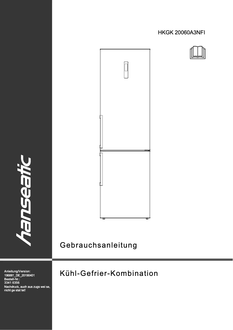 Imagen de la primera página del manual del dispositivo HKGK20060A3NFI