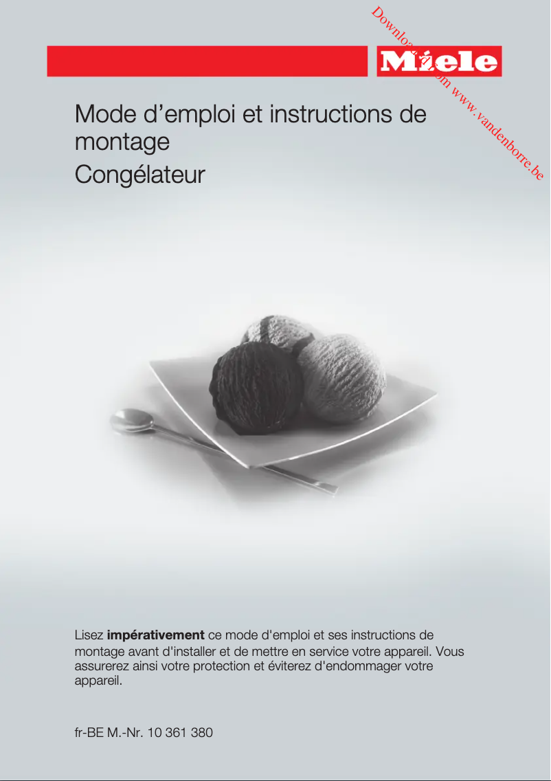 Page 1 de la notice Manuel utilisateur Miele FN 28062 ws