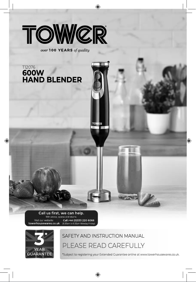 Page 1 de la notice Manuel utilisateur Tower T12076