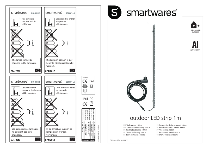 Page 1 de la notice Manuel utilisateur Smartwares 10.033.11