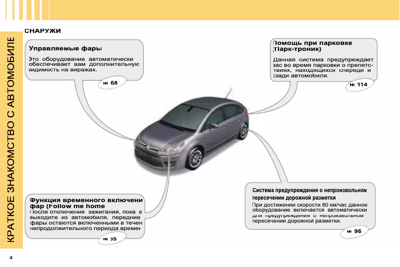 Page n°1 - Manuel utilisateur Citroën C4 (2008)