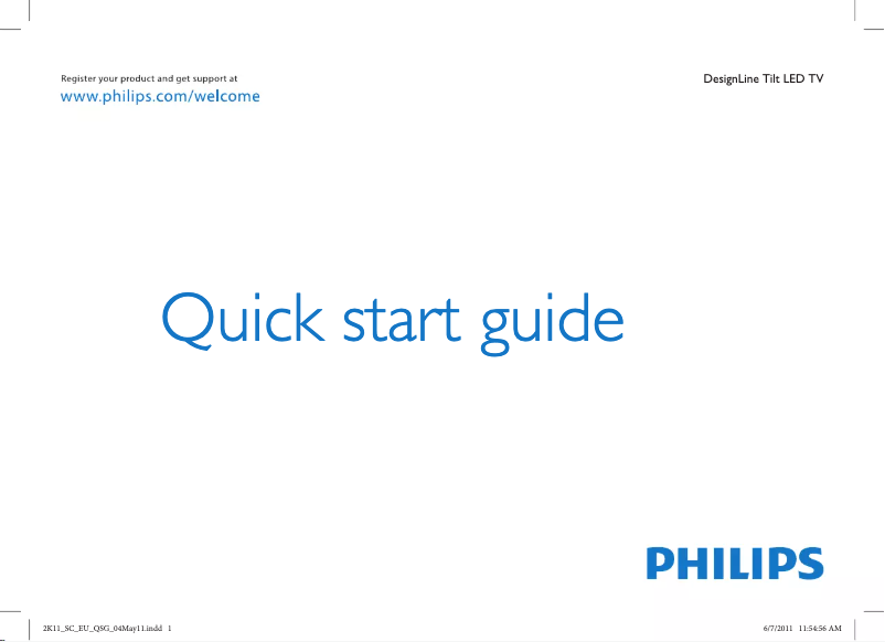 Page 1 de la notice Guide de démarrage rapide Philips DesignLine 26PDL4916H