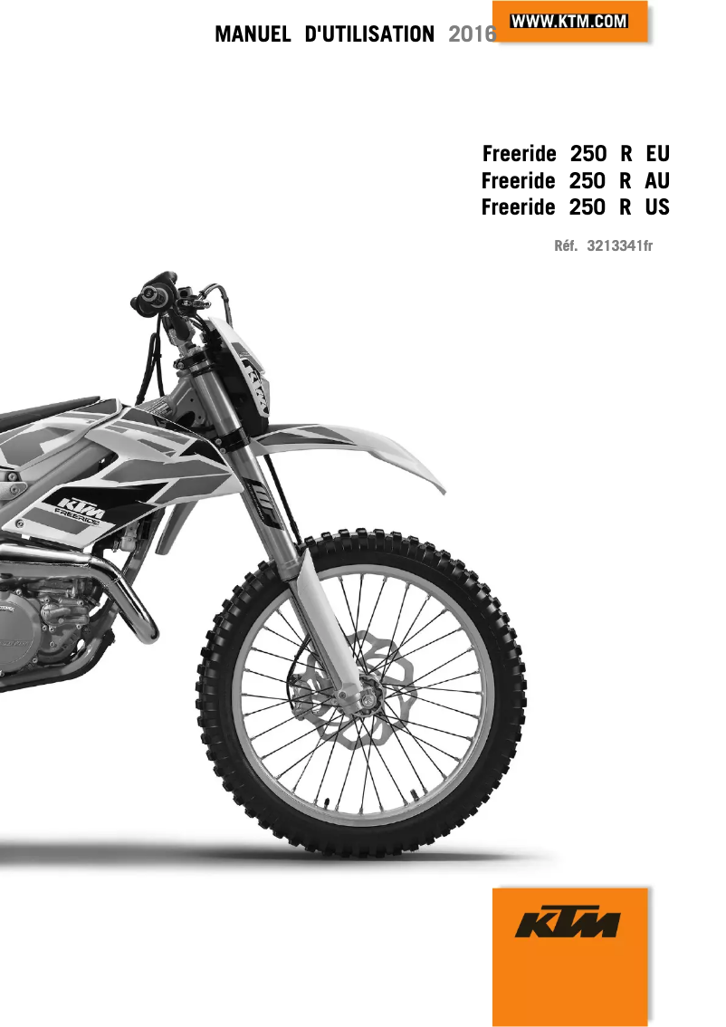 Page 1 de la notice Manuel utilisateur KTM Freeride 250 R (2016)