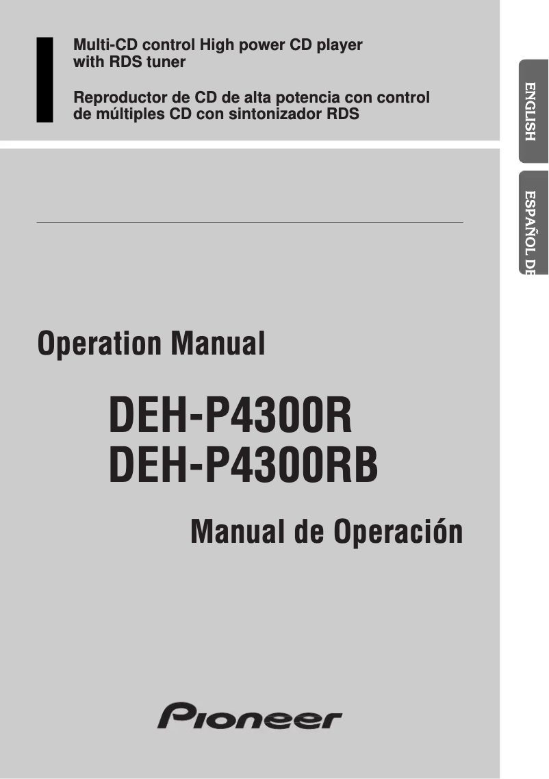 Page n°1 - Manuel utilisateur Pioneer DEH-P4300R