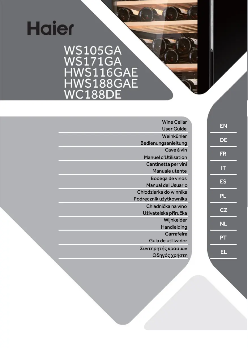 Page 1 de la notice Manuel utilisateur Haier WS105GA