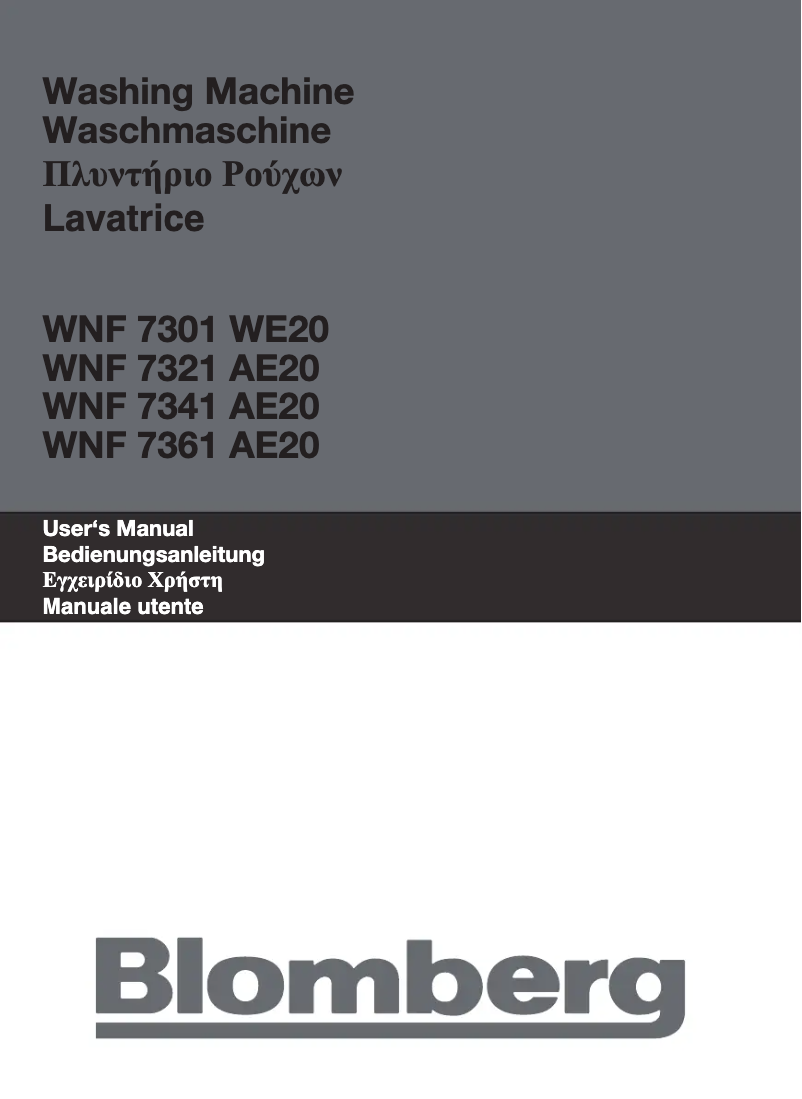 Page n°1 - Manuel utilisateur Blomberg WNF 7361 AE20