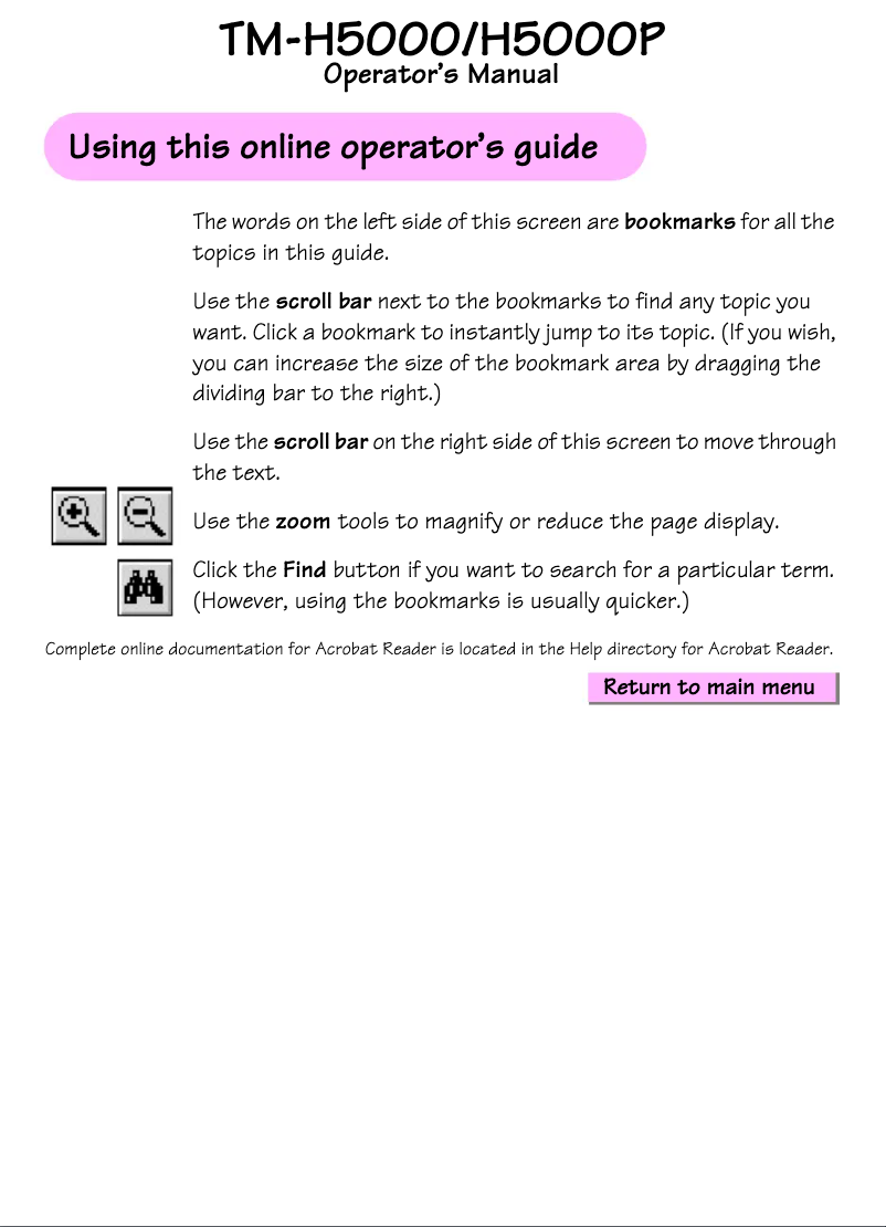 Page 1 de la notice Manuel utilisateur Epson TM-H5000IIP