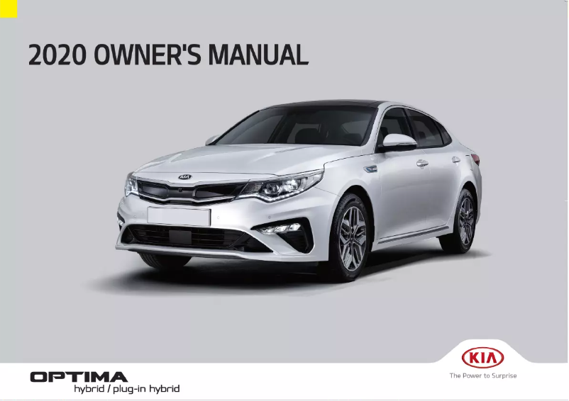 Page 1 de la notice Manuel utilisateur Kia Optima Hybrid (2020)
